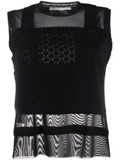 McQ Alexander McQueen топ с прозрачной вставкой