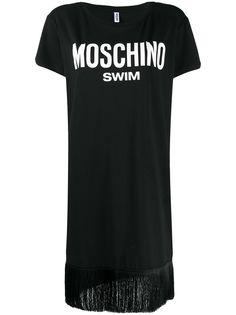 Moschino длинная футболка Moschino Swim с бахромой