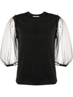 MSGM sheer puff sleeve T-shirt