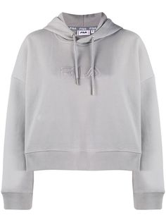 Fila logo embroidered cropped hoodie