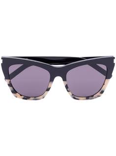 Saint Laurent Eyewear солнцезащитные очки Havana в оправе кошачий глаз