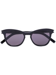 Saint Laurent Eyewear солнцезащитные очки Havana в круглой оправе