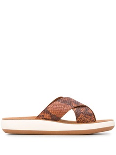 Ancient Greek Sandals snakeskin print slides