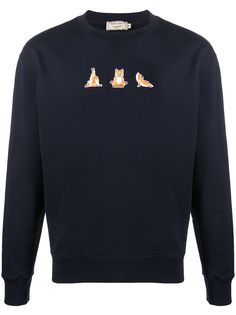 Maison Kitsuné толстовка с вышивкой