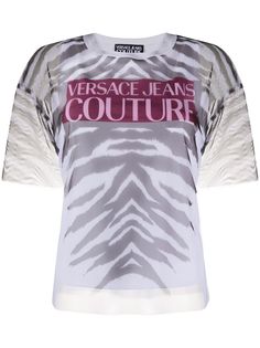 Versace Jeans Couture прозрачная футболка с зебровым принтом