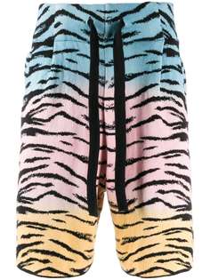 Laneus zebra print drawstring shorts