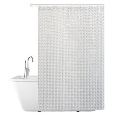 Штора для ванной Tatkraft Chrystal 3D 180x180 прозрачный