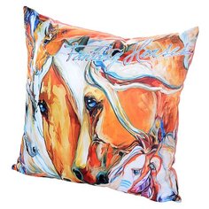 Подушка декоративная GiftnHome Фантазии о Лошадях 35x35 см (PLW-35 Fantasy) оранжевый