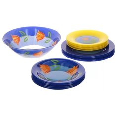 Столовый сервиз Luminarc Melys Azur 19 предметов J9127/N8510 синий/желтый
