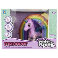 Робот 1 TOY Robo Pets Единорог сиреневый/белый