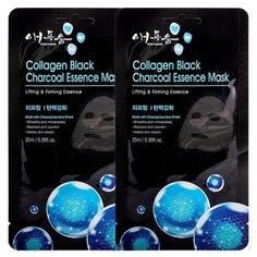Aepwoom тканевая маска угольная с коллагеном, 25 мл, 2 шт.