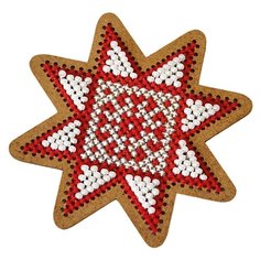 Созвездие Набор для вышивания крестом на основе Новогодняя игрушка Рождественская звезда 7,5 х 7,5 см (ИК-007)