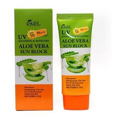 Ekel Смягчающий солнцезащитый крем с алое Soothing and Moisture Aloe Vera Sun Block SPF50+ 70 мл