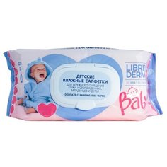 Влажные салфетки Librederm детские для бережного очищения кожи новорожденных, младенцев и детей пластиковая крышка 70 шт.
