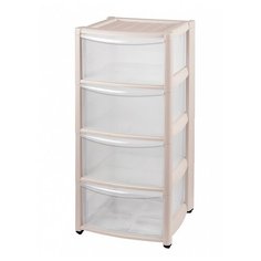 Комод Бытпласт Амадео 4 ящика (4312425) , размер: 38х36 см , цвет: бежевый