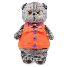 Мягкая игрушка Basik&Co Кот Басик в вязаном жилете 30 см