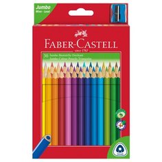 Faber-Castell Цветные карандаши Jumbo Triangular c точилкой 30 цветов (116530)