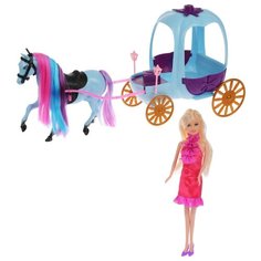 Кукла Shantou Gepai Bettina с каретой и лошадью, 29 см, 68164