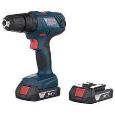Ударная аккумуляторная дрель-шуруповерт BOSCH GSB 180-LI 1.5Ah x2 Case 54 Н·м синий/черный