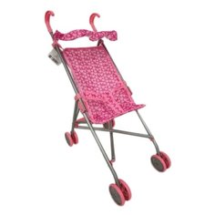 Прогулочная коляска 1 TOY Т52256 розовый с сердечками