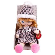 Мягкая игрушка ABtoys Кукла Кукла мягконабивная в шапочке и фетровом платье 36 см