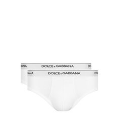 Комплект из двух хлопковых брифов с широкой резинкой Dolce & Gabbana