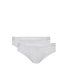 Комплект из двух хлопковых брифов с широкой резинкой Dolce & Gabbana