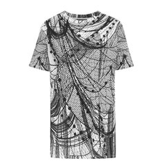 Удлиненная футболка прямого кроя с принтом Alexander McQueen