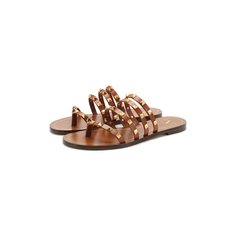 Кожаные шлепанцы Valentino Garavani Rockstud Flair Valentino