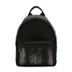 Рюкзак с отделкой из кожи питона Philipp Plein