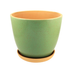 Горшок цветочный с поддоном Ломоносовская керамика 4,0л., d 22см., h 19,0см покрыт цветной глазурью.