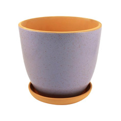 Горшок цветочный с поддоном Ломоносовская керамика 2,2л.,d 18 см, h 18см., покрыт цветной глазурью.
