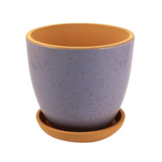 Горшок цветочный с поддоном Ломоносовская керамика 1,0л., d 14см.,h 12,0см, покрыт цветной глазурью.