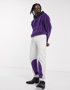 Белые зауженные джоггеры с фиолетовыми нейлоновыми вставками ASOS DESIGN-Белый