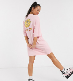 Платье-футболка в стиле oversized с принтом Lazy Oaf-Розовый