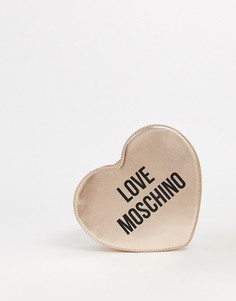 Золотисто-розовая сумка через плечо в форме сердца Love Moschino-Золотой