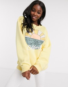 Oversized-свитшот с надписью "california" Daisy Street-Желтый