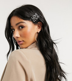 Заколки для волос со стразами Miss Selfridge Love-Серебряный