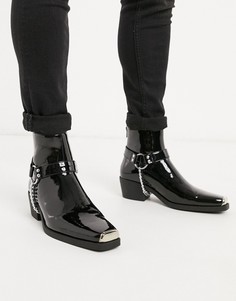 Черные ботинки челси из искусственной кожи ASOS DESIGN-Черный