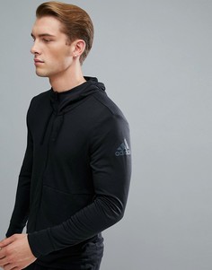 Черный худи на молнии adidas Training Work Out CD8839
