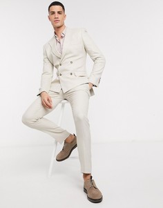 Светло-бежевые фактурные брюки скинни ASOS DESIGN-Светло-бежевый