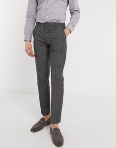 Серые узкие брюки в полоску Burton Menswear-Серый