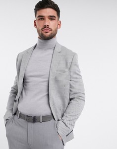 Белый супероблегающий пиджак в мелкую клетку ASOS DESIGN
