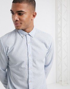 Голубая рубашка в полоску Jack & Jones Essentials-Синий