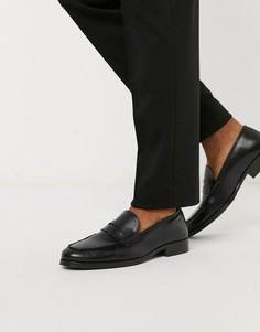 Черные кожаные лоферы ASOS DESIGN-Черный