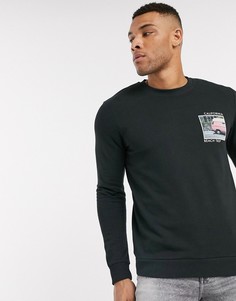 Черный свитшот с принтом Jack & Jones Originals