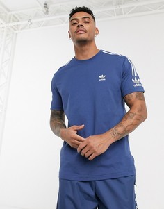 Синяя футболка с 3 полосками adidas Originals-Синий