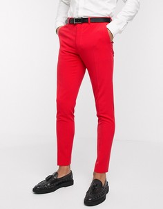 Ярко-красные супероблегающие брюки ASOS DESIGN-Красный