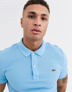 Синее узкое поло из пике Lacoste-Синий