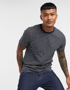 Темно-синяя футболка в полоску из органического хлопка Jack & Jones Originals-Темно-синий